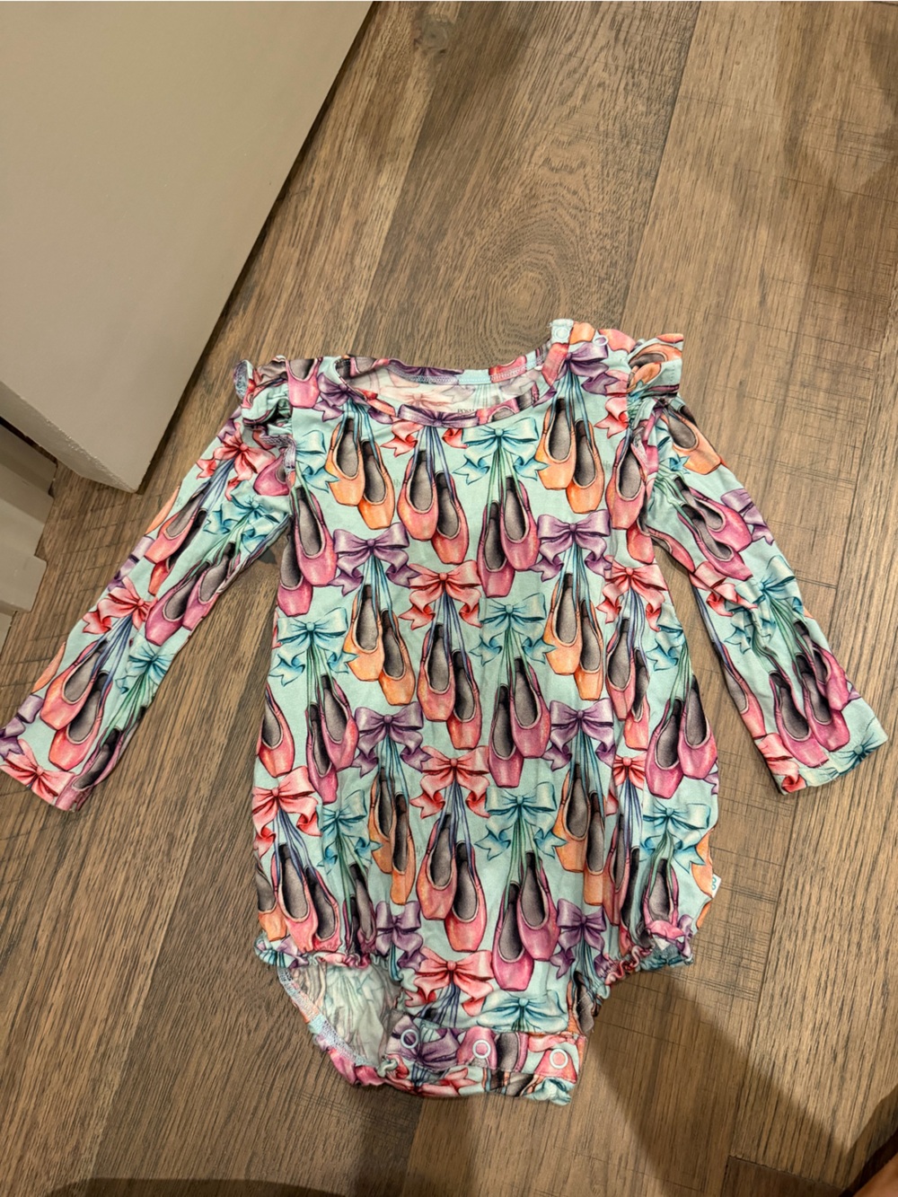 Posh Peanut Multicolor Ballet Shoe Print Bodysuit